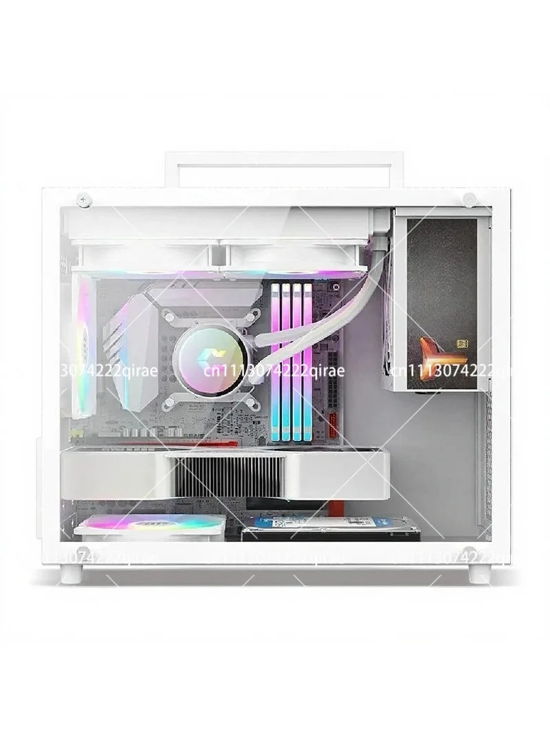 S9 M-ATX Computer Case White Desktop Empty Host Support 240mm Water Cooling Side Transparent Portable Mini PC Case