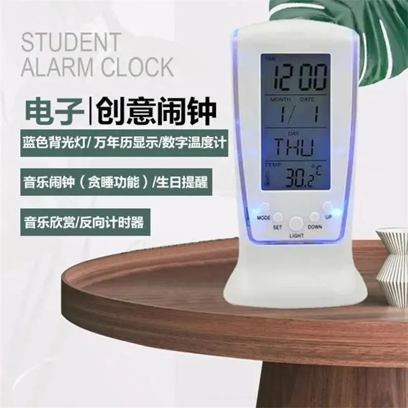 Electronic Calendar Thermometer LED Clock Digital Calendar Home Temperature Led Digital Alarm Clock With Blue Backlight