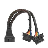 16pin OBD2 Male To Dual Female Converted Cable OBD 2 Y-Cable Car Diagnostic Auto Tool Tool Connector