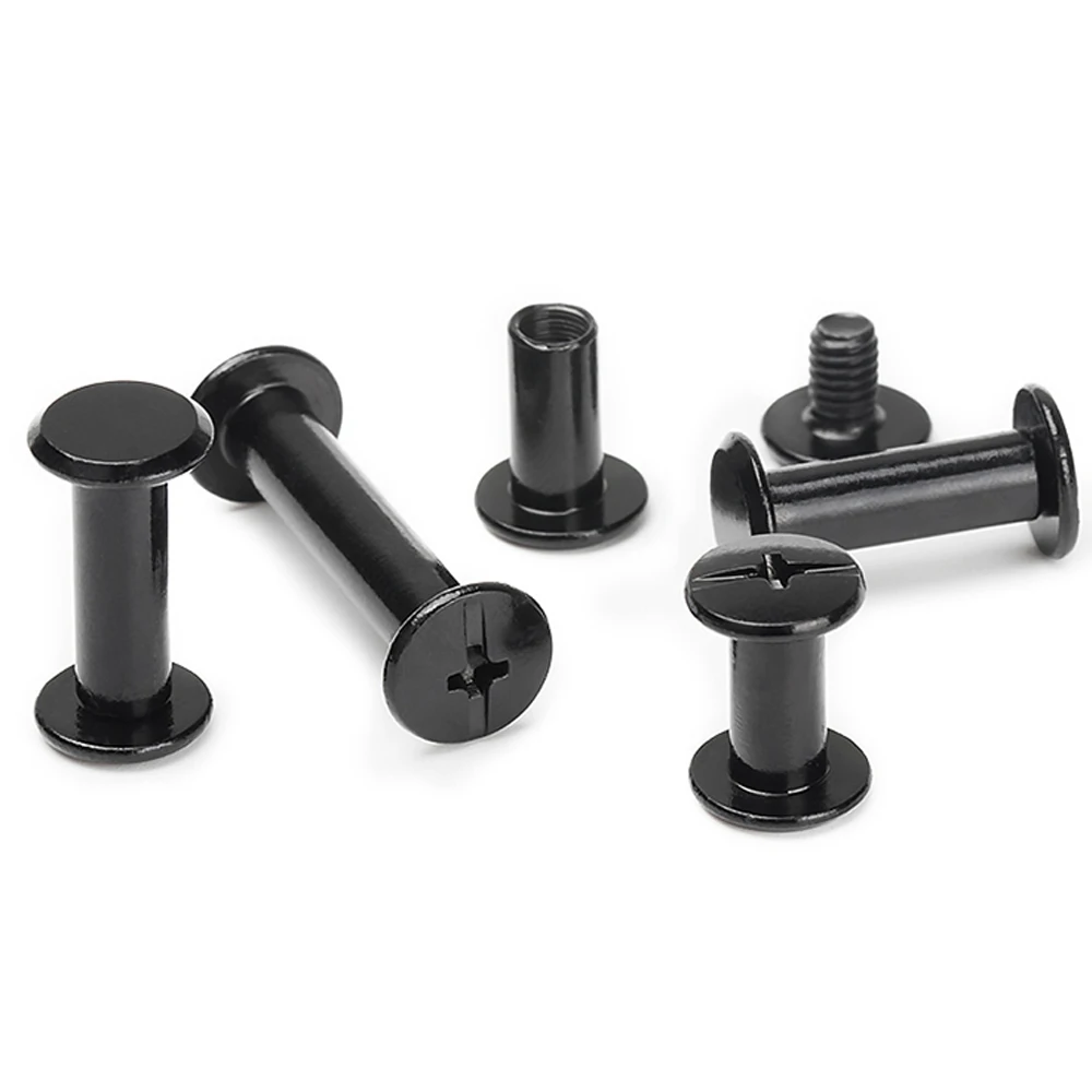 M4 M5 أسود 304 الفولاذ المقاوم للصدأ حقيبة جلدية حزام صور سجل القصاصات ألبوم كتاب آخر ملزمة برشام بعقب مسامير