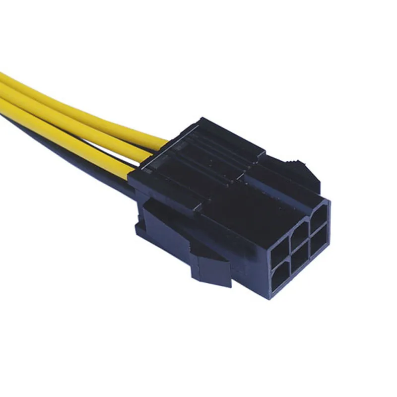 6 PIN to 8 PIN GPU Graphics Card Power Supply Cable 6P Female to 6+2P Male Extend Wire Converter 1007 18AWG Cord Adapter