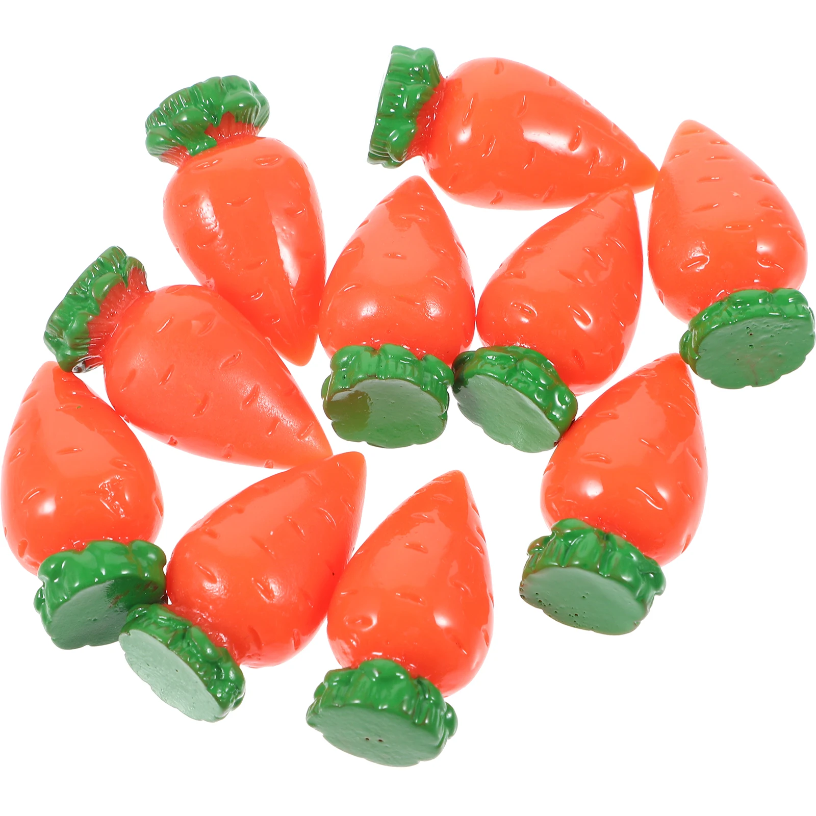 

10pcs Resin Carrot Charms Mini Easter naments Jewelry Accessories DIY Crafts Decoration Holiday Props Simulated Food Vegetable