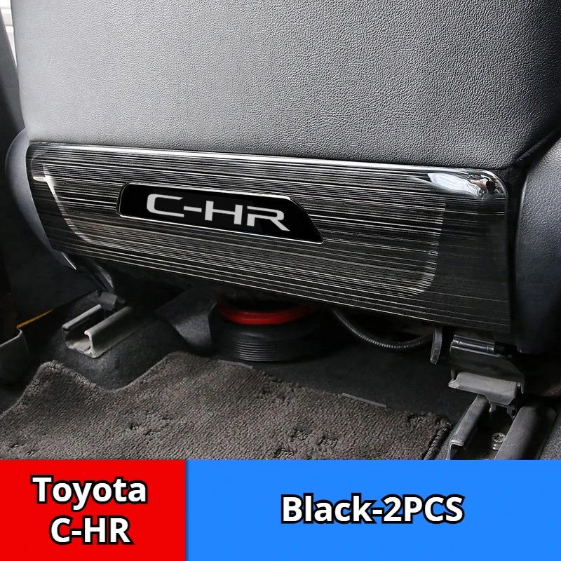 Cubierta antipatadas para asiento trasero Interior de Toyota C-HR, accesorios para coche, negro/plata/fibra de carbono