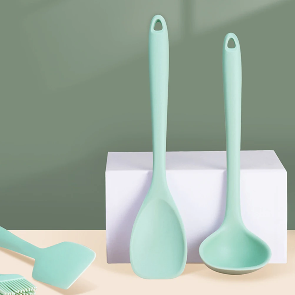 

1 set 1 Set Silicone Cooking Shovel Spoon Set Kitchen Gadget Soup Ladle Baking Scraper Food Maker Tool 230°C Heat Resistant