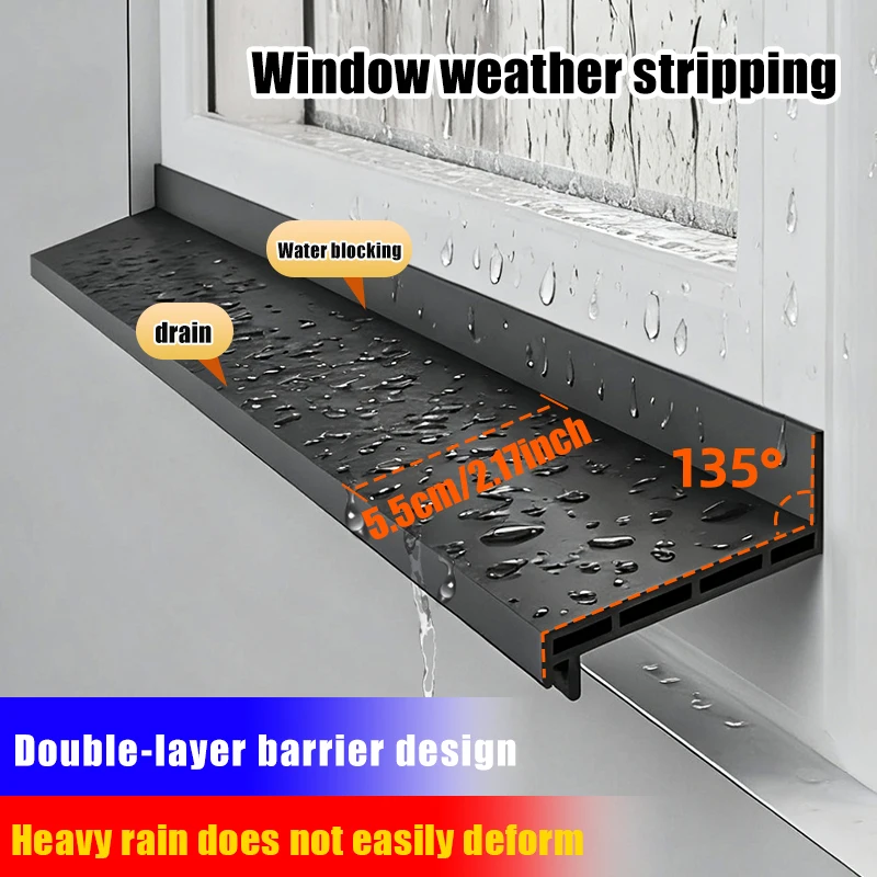 1.1M TPE Windows Water Retaining Strips Windows Water Retaining Strips Heat Cold-resistant Sliding Window Weather Strip