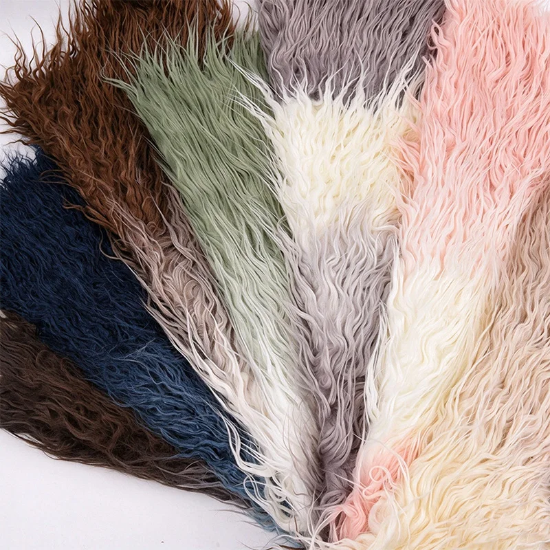 1m Gradient Tie Dye Long Plush Fabric Pile Faux Fur Cloth for Handmade Crafts Costume Decoration DIY Sewing 1.6m Width
