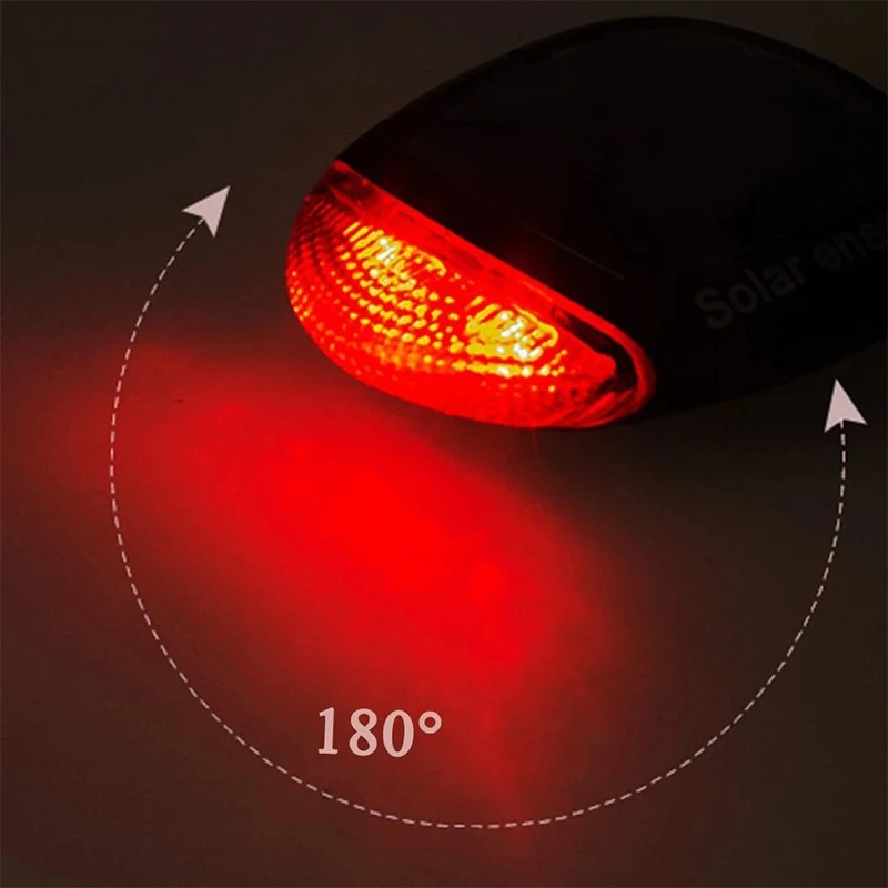 Bicycle 2 LED Taillight Solar Energy Cycling Rear Light Road Mountain Bike Solar Energy Tail Light Night Cycling Safety Red Lamp