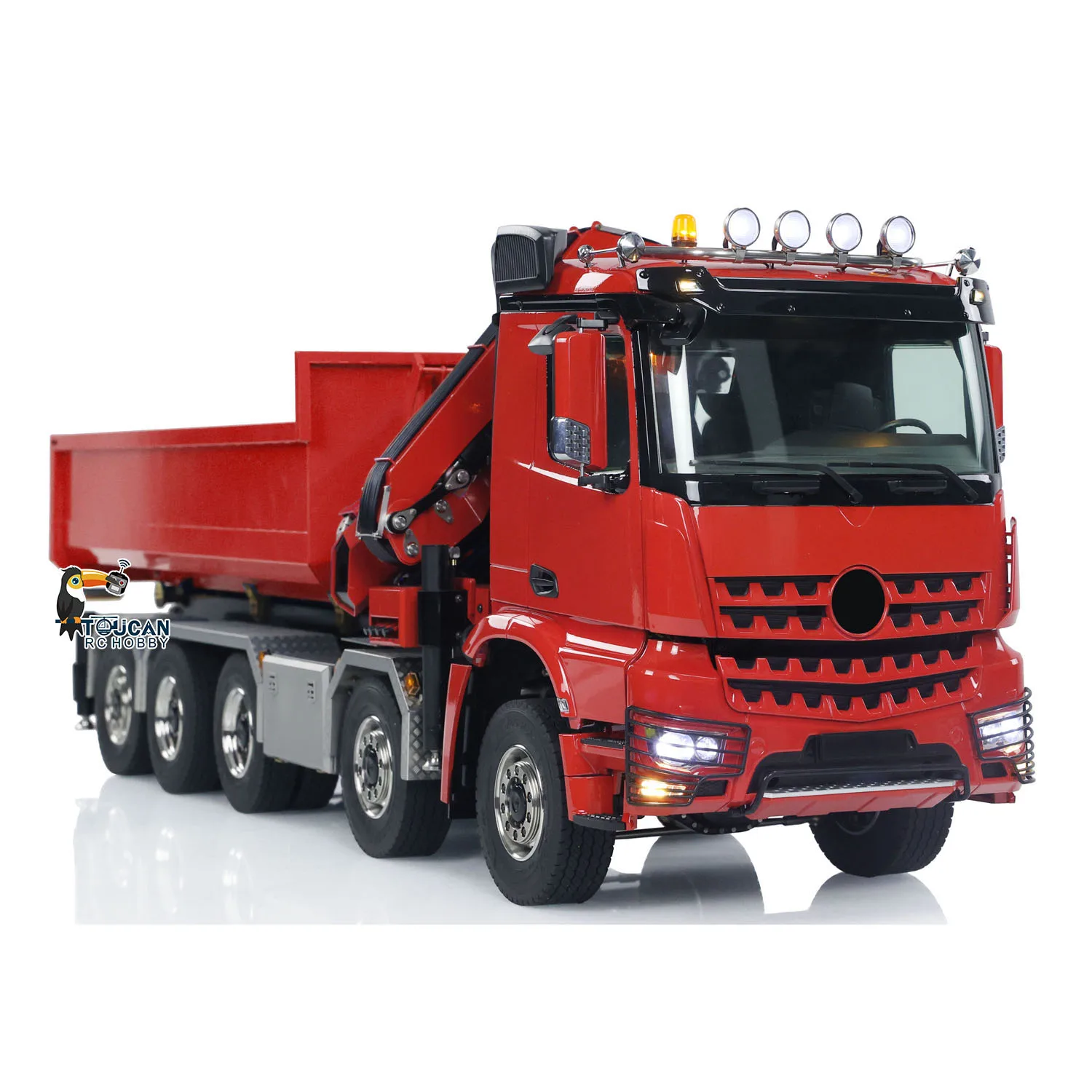 1/14 RC رافعة هيدروليكية شاحنة قلابة 10x10 كامل شاحنة قلابة سيارة المحور الخلفي رفع #4