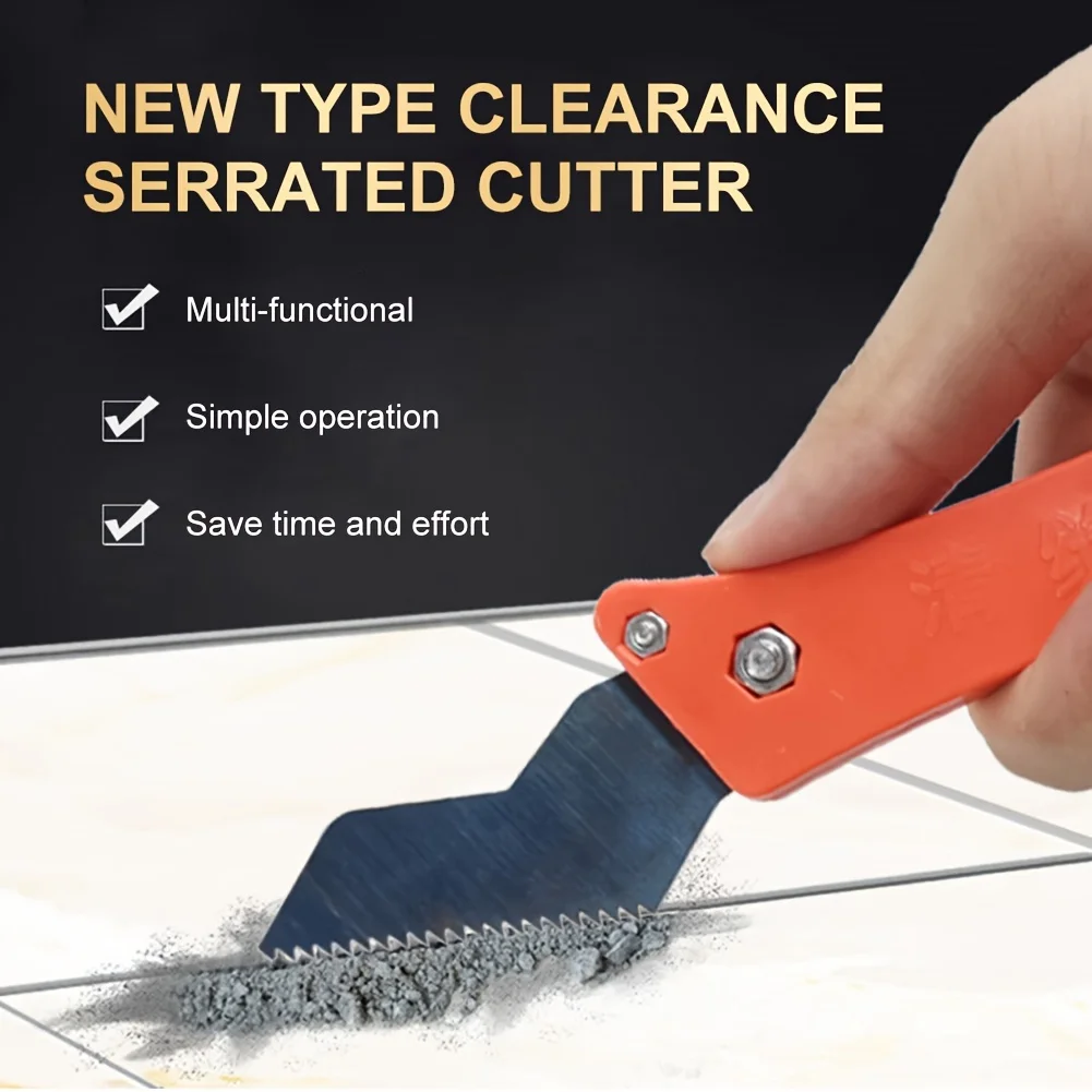 Profesjonalny przyrząd do usuwania fug z płytek ceramicznych, ząbkowany czyścik do szwów, nóż z ostrzem z węglika wolframu do czyszczenia szwów podłogowych i ściennych, narzędzie do usuwania cementu.