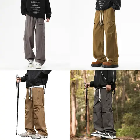 2025 novo algodão calças de carga dos homens cáqui casual tático corredores carga multi-bolso moda preto calças do exército trabalho wear masculino