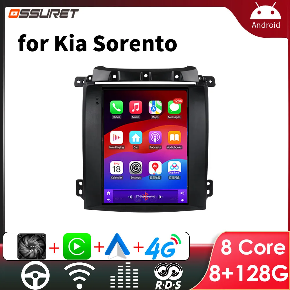 Lettore multimediale per auto con schermo da 9,7 "per Kia Sorento BL 2002-2006 Radio intelligente 2din Navigazione GPS 4G WIFI Stereo Autoradio