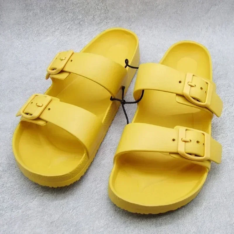 Summer EVA Unisex Outdoor Slippers High-quality Non-slip Sandals Soft Fashion Green Trend Simple Beach Sides Jelly Shoes slides