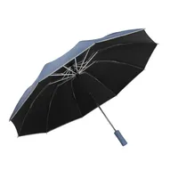 Fully automatic reverse umbrella car LED light reflective strip folding umbrella flashlight umbrella