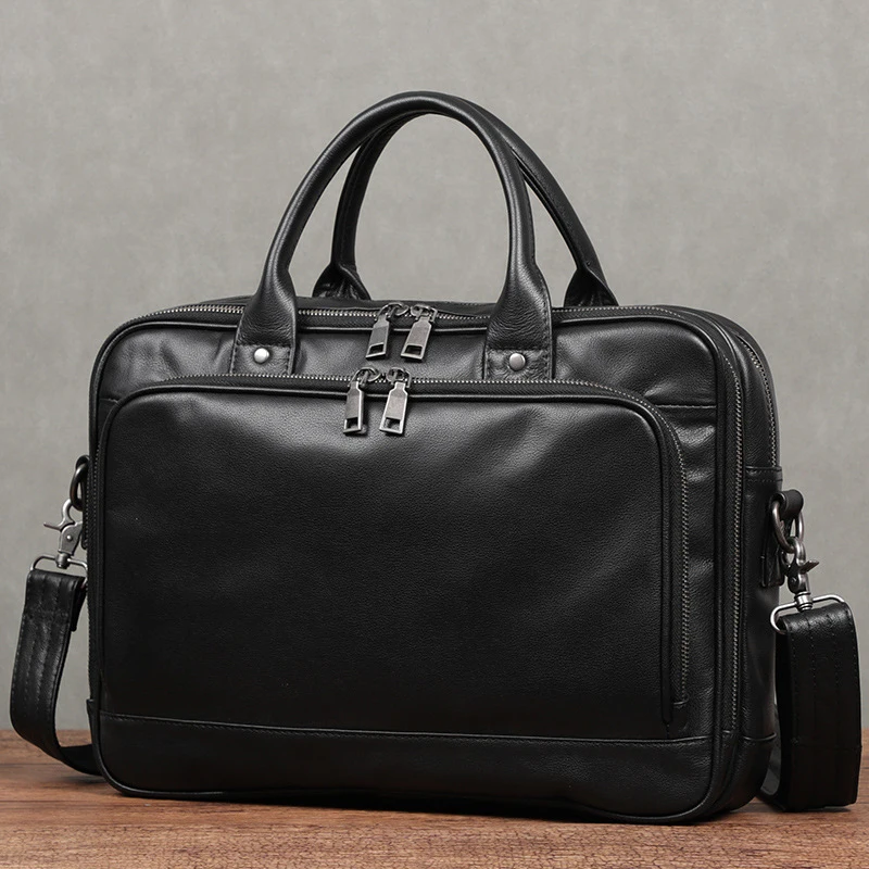 Valigetta in pelle di vacchetta di qualità Borsa da viaggio morbida in pelle di mucca Ture Borsa da uomo d'affari Nuova borsa a tracolla in vera pelle di mucca