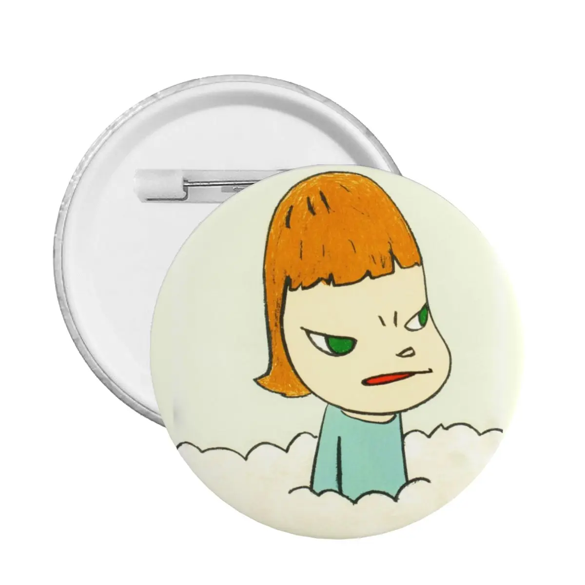 Yoshitomo Nara Japanese Manga Anime Round Button Pin for Bags Customizable Pinback Badges Brooches