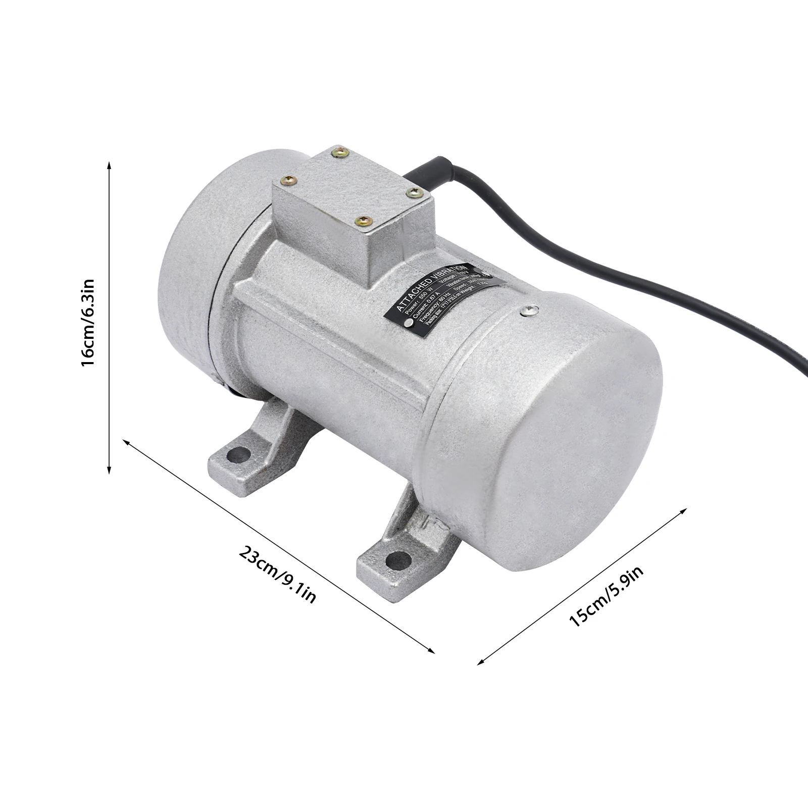 Vibrateur à béton étanche, 110V, 550W, 2840 tr/min, amortisseur électrique pour l'exploitation minière et l'énergie électrique