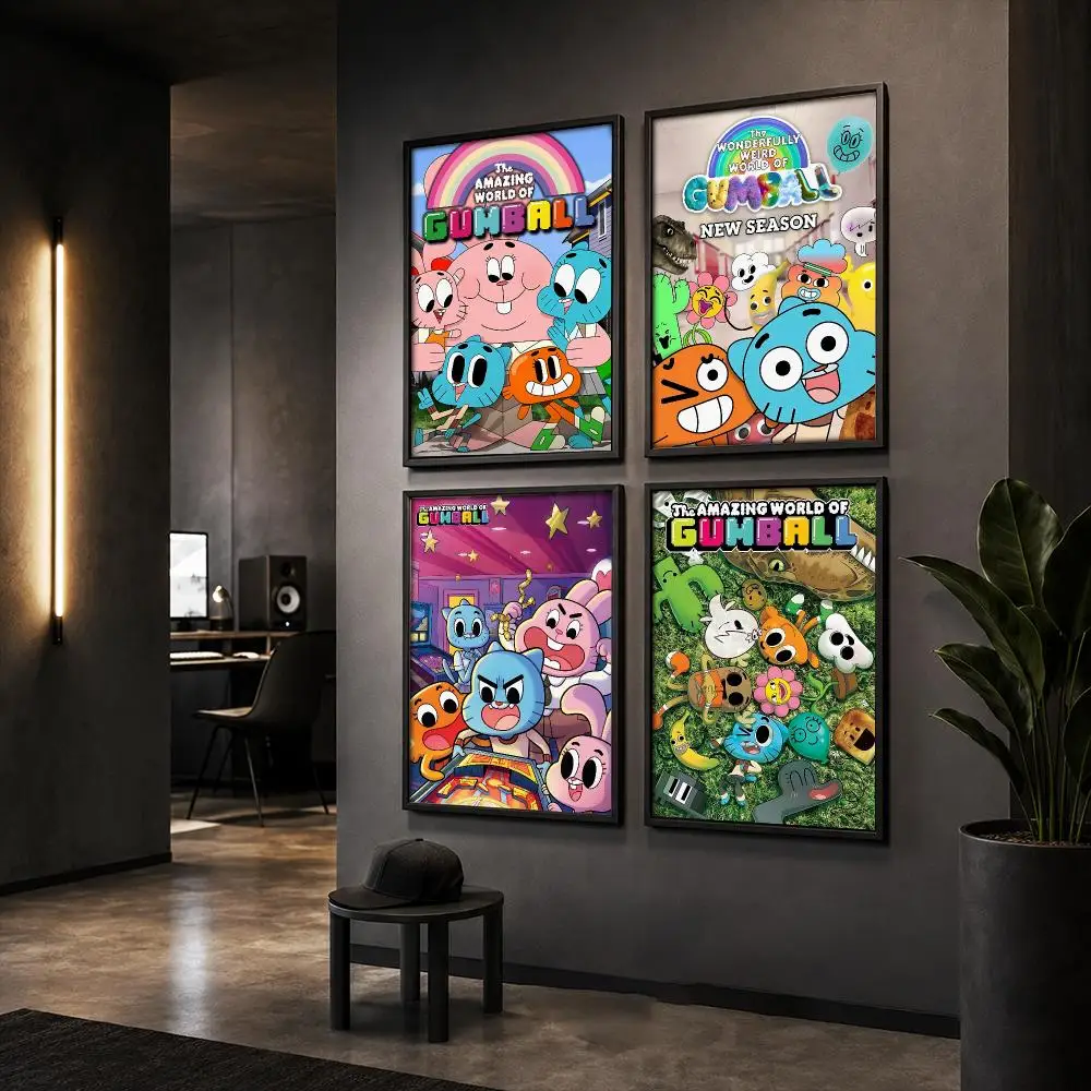 Animated The A-Amazing World of G-Gumball Poster Wall Art Print Sticker for Bedroom Living Room Dorm Office Modern Home Decor