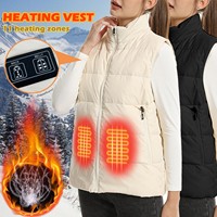 White Duck Down Lined With Smart Heating Down Jacket Zone 11 Smart Heat Vest Unisex Winter Warm Outerwears Fashion Woman Clothes