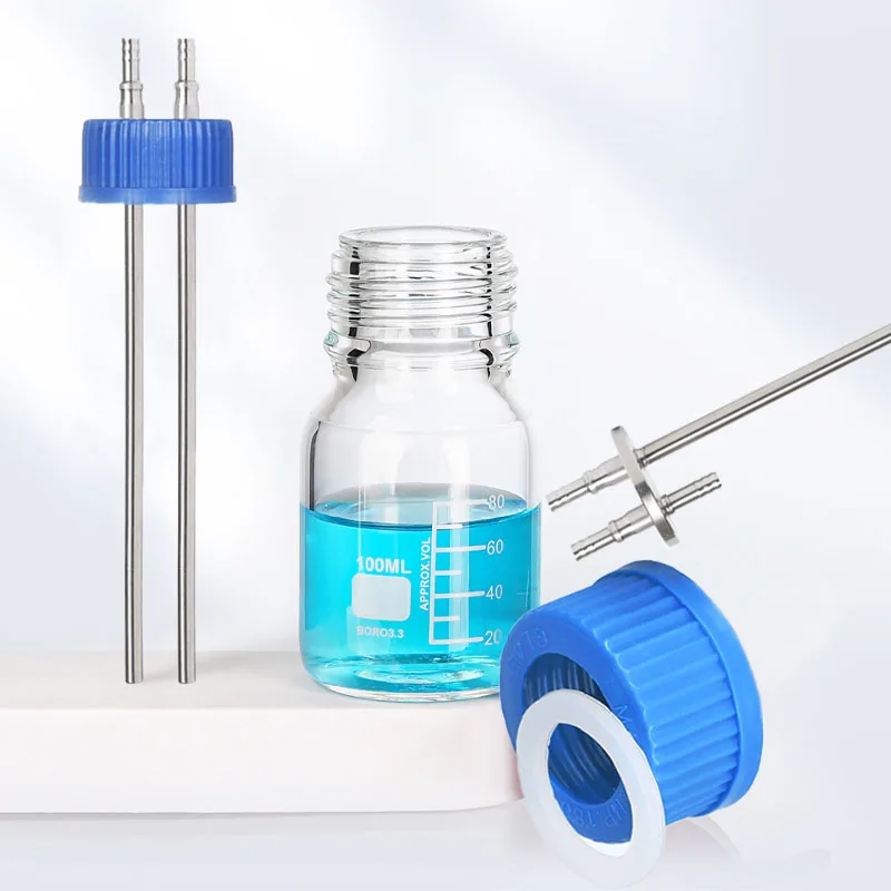Laboratory GL45 Reagent Bottle Caps, Stainless Steel Feeding Bottle Caps, Fermenter Top Empty Bottles, Storage