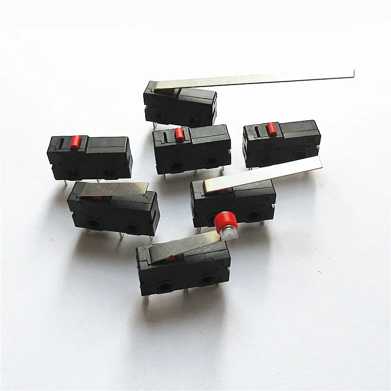 10PCS KW12 micro switch stroke limit switch contact button KW11-3Z-2  straight handle 3pin 5A 125V250V