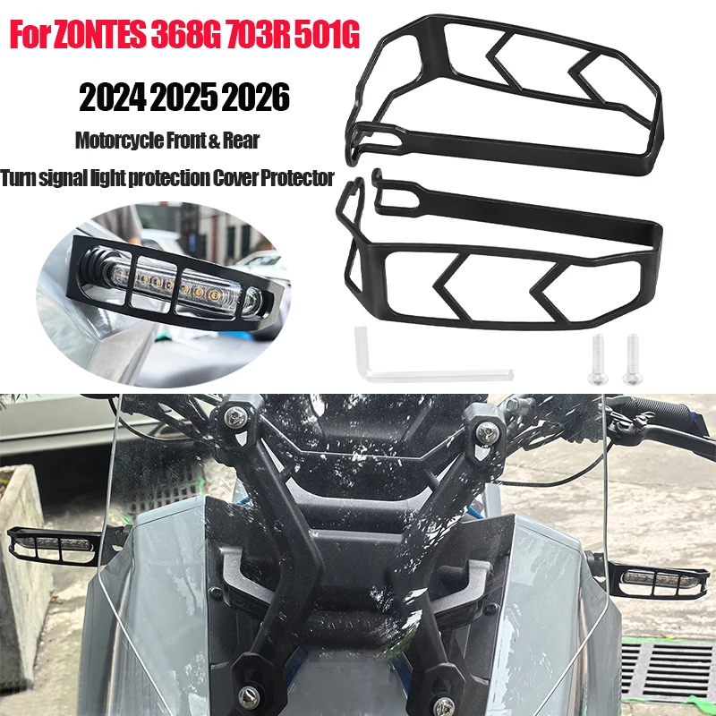 Motorcycle Turn Signal Light Protector Guard Indicator Cover For ZONTES 368G 703R 501G 2024 2025 2026 Accessories