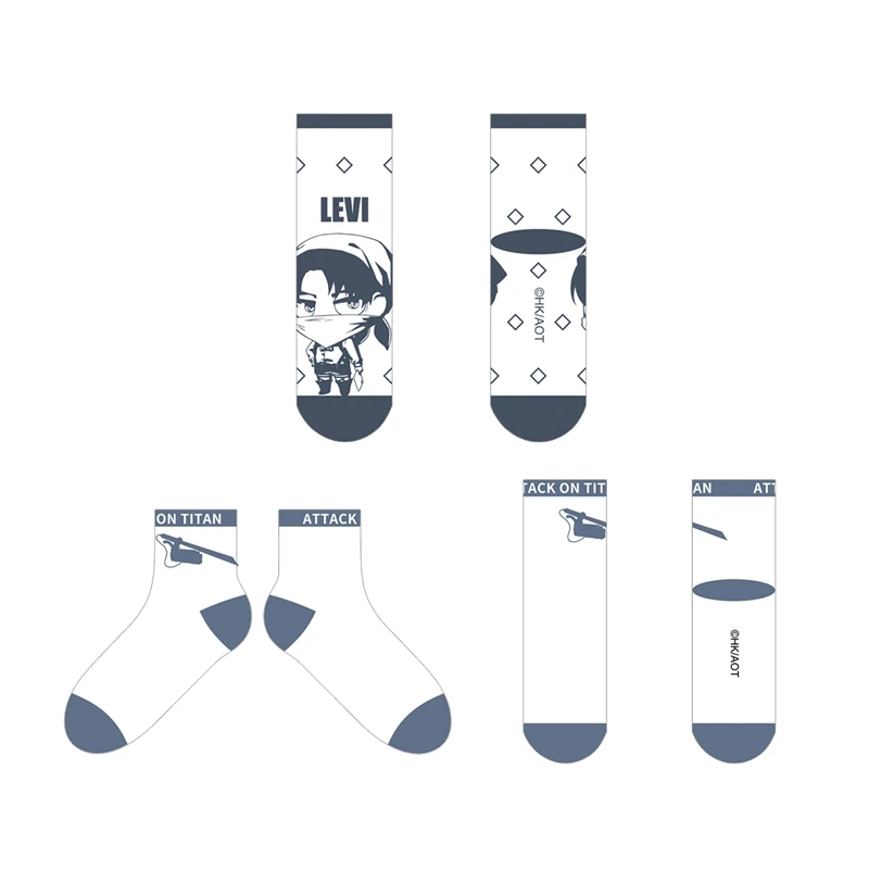 Anime Attack on Titan Levi Ackerman Eren Jaeger Cosplay Student Cotton Socks Cartoon Stockings Keep Warm Accessory Ornament Gift