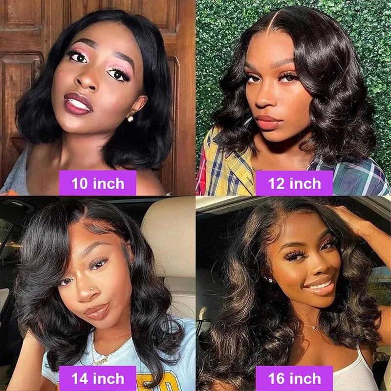 Wear And Go 4x4 Glueless Lace Closure Wig Ready To Wear Preplucked Loose Body Wave Short Bob Human Hair Wigs 13x4 Lace Front Wig