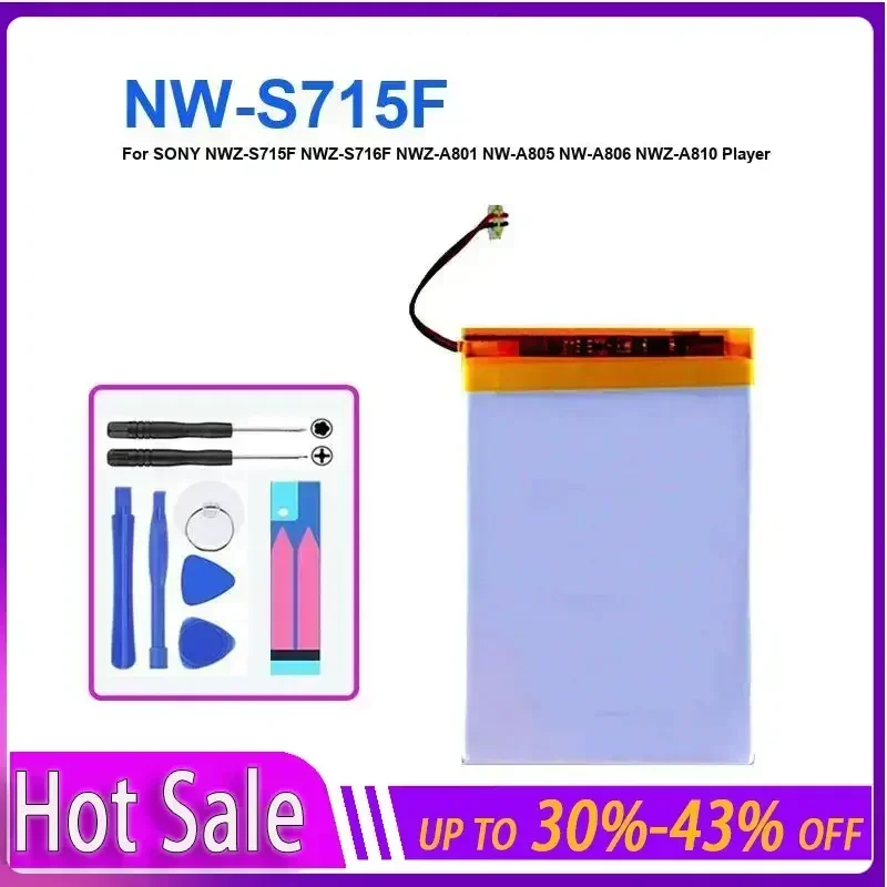 

Music Player Battery For SONY NWZ-S715F NWZ-S716F NWZ-A801 NW-A805 NW-A806 NWZ-A810 NW-A815 NW-A816 NWZ-A818 NW-A808B
