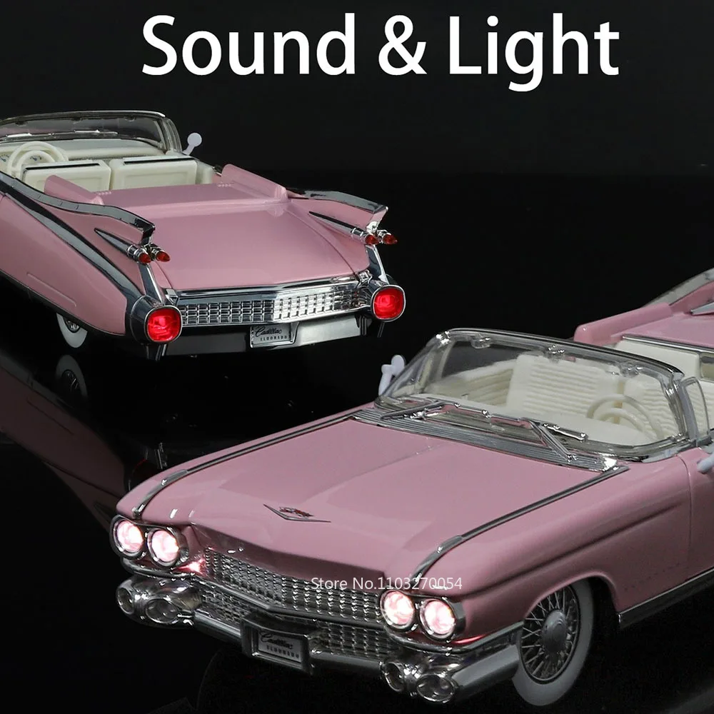 1:24 Eldorado 1959 chargeur 1970 jouets miniatures alliage moulé sous pression modèles voiture son lumière tirer vers les portes ouvertes véhicules loisirs pour enfants