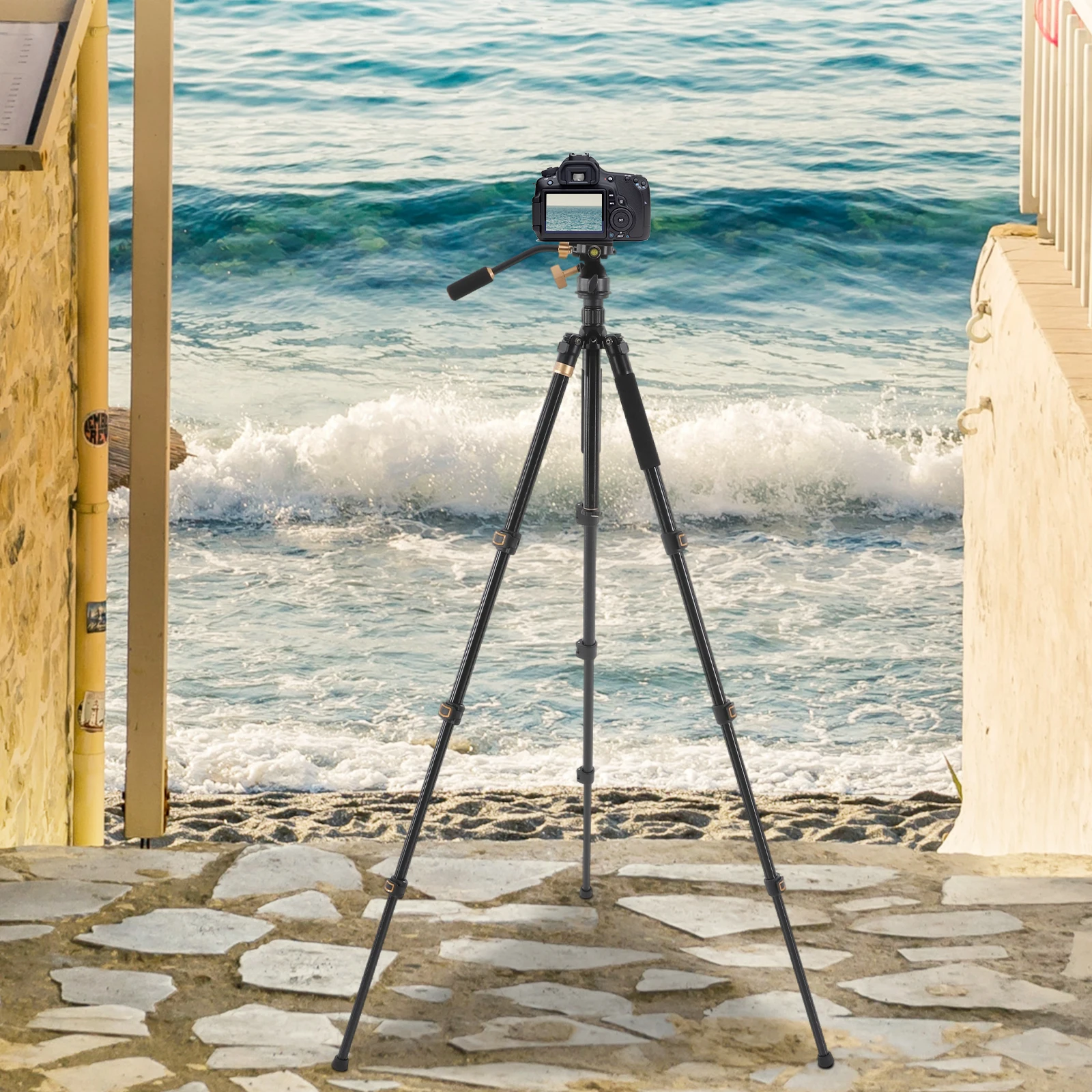 Precision Tripod Stabilized Clamping Head 360° Shooting Angle Photography Tripod for Indoor/Outdoor Shooting Of Magazines/Videos