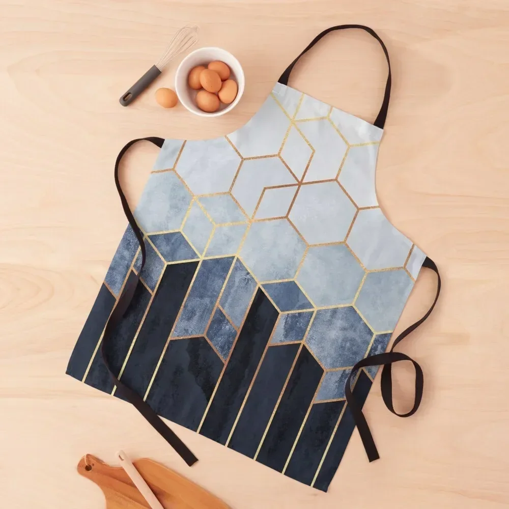 

Soft Blue Hexagons Apron custom women's kitchen For Women Men's Kitchen Kitchen For Women Apron