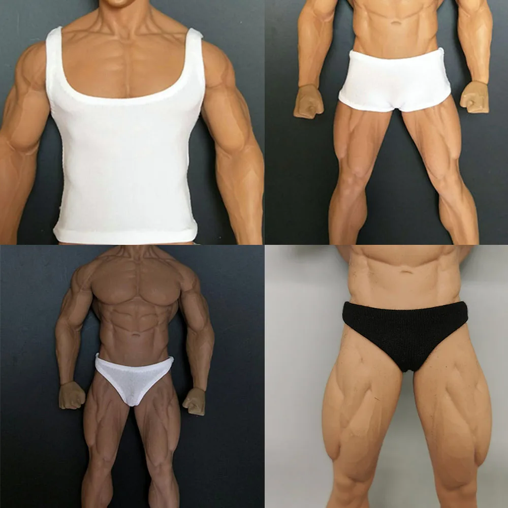 

1/6 Men Solider Underwear Male Briefs Vest Model Sleeveless T-Shirt For 12Inch Phicen Tbl M34 M35 Muscle Action Figure Body