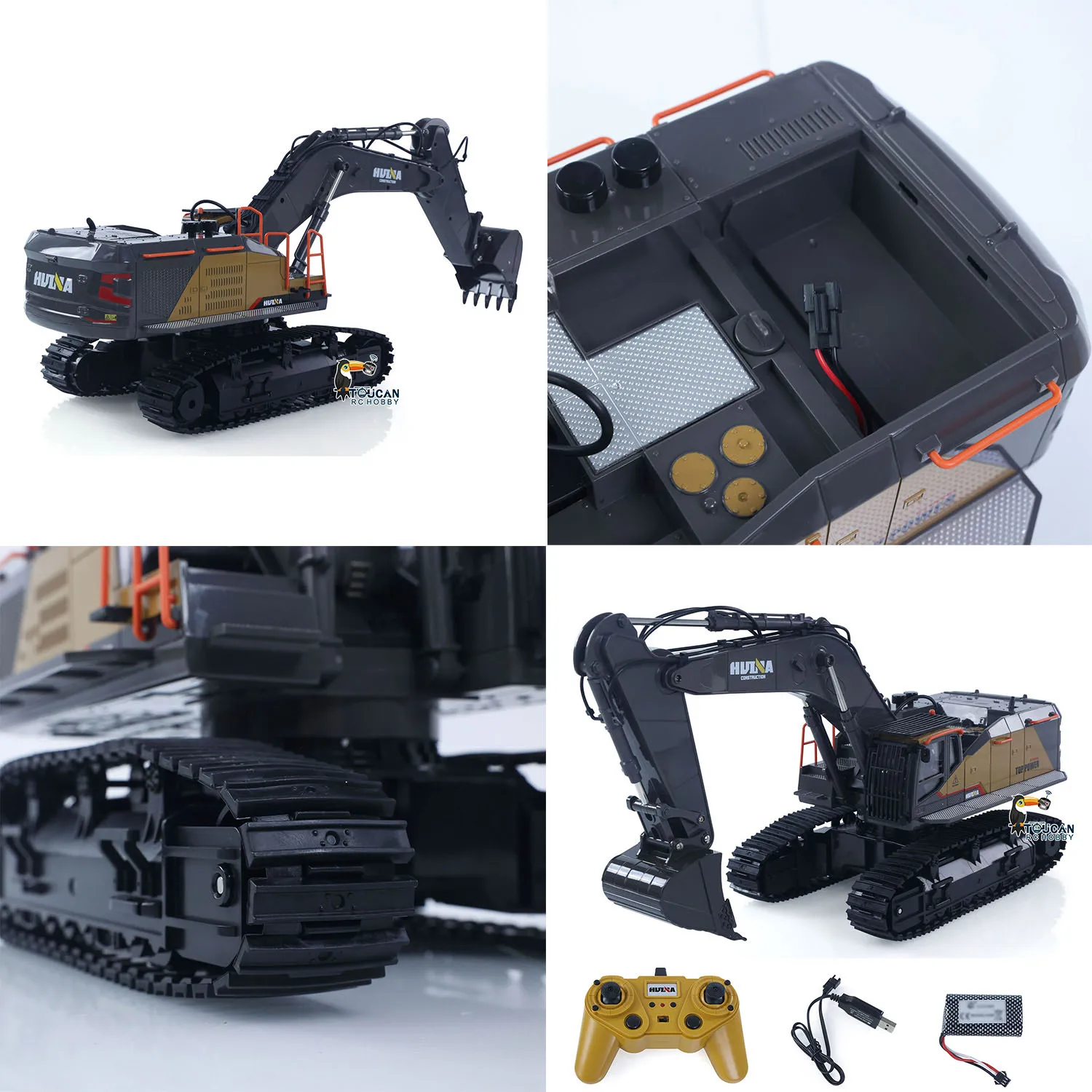 

HUINA 1/14 1592 RTR Tracked RC Excavator Remote Control Trucks Model 2.4G Light Sound Outdoor Toys For Boys Gifts TH18065-SMT6