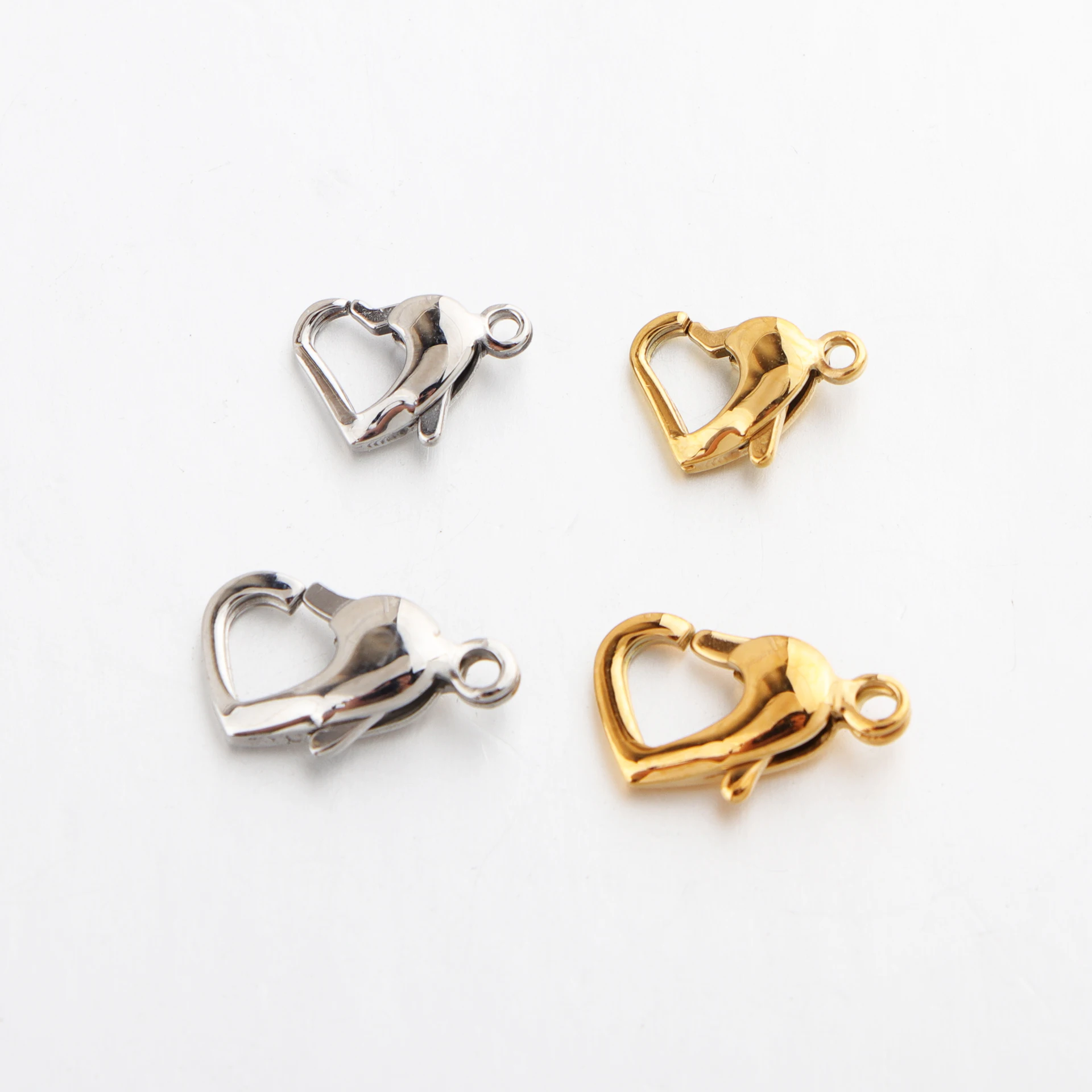 

5pcs/lot Stainless Steel Love Heart Lobster Clasp Connectors Hooks End Clasp Accessories for DIY Jewelry Findings Supplies