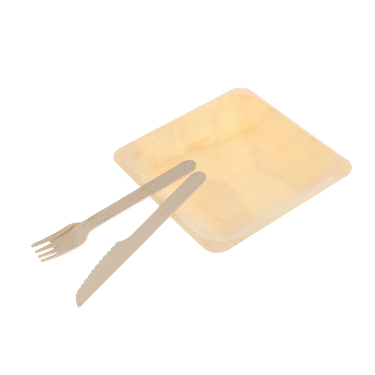 

150pcs Wooden Tableware Set Eco-Friendly Disposable Knife Fork Plate For Wedding Birthday Party Bbq Picnic Camping Biodegradable