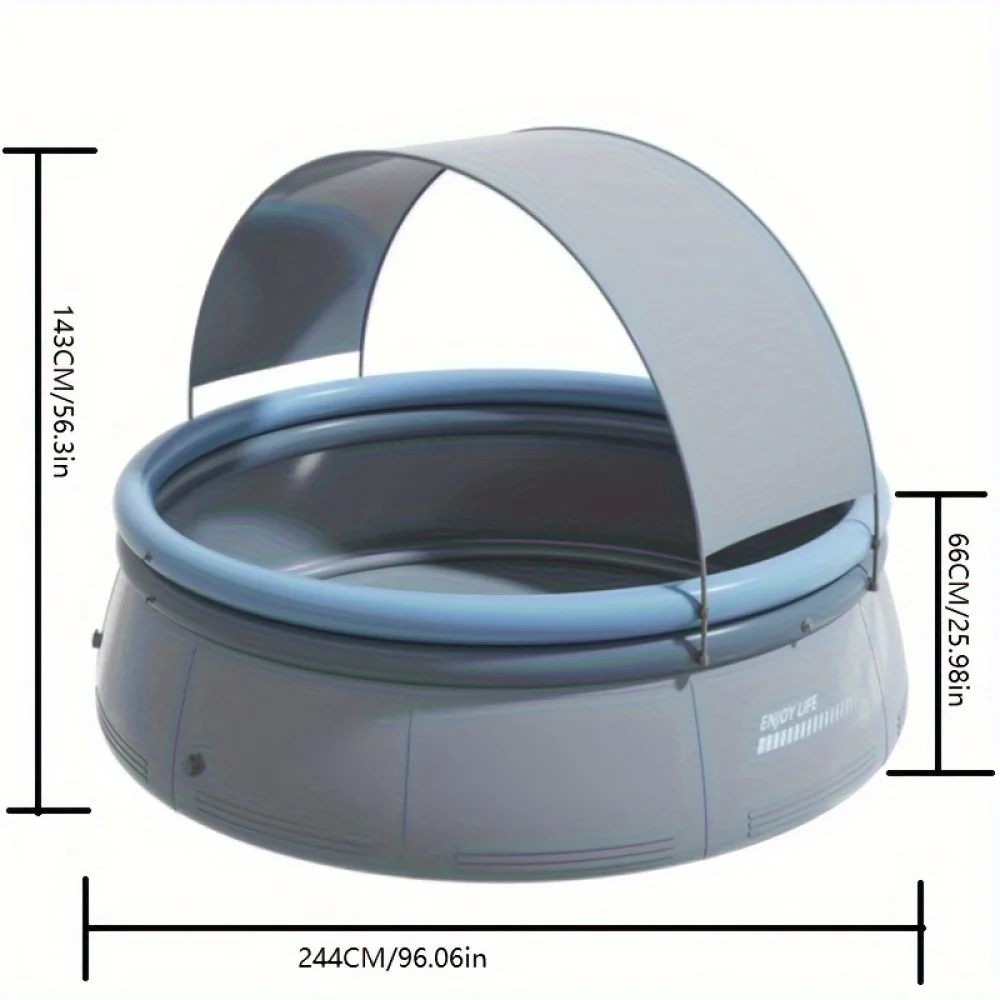 야외 팽창식 수영장 내구성 강화 PVC 1200 갤런 용량, 최대 3 인 수용 가능, 3 층