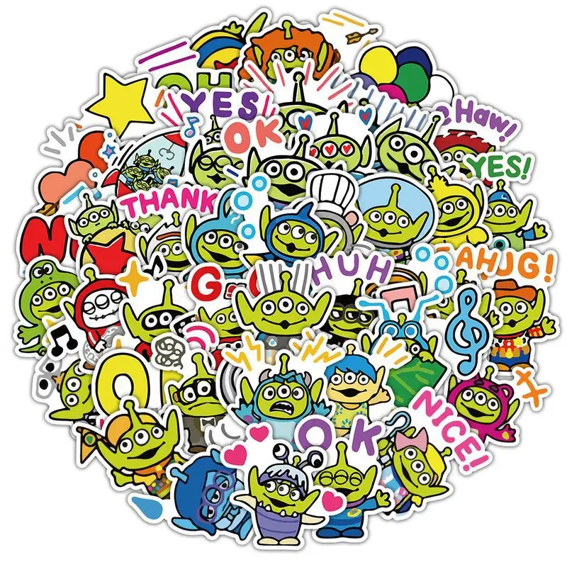 

10/30/52PCS Disney Cartoon Stickers Toy Story Sticker Cute Alien Meme Graffiti Luggage Laptop Phone Guitar Bike Decals Kids Toys