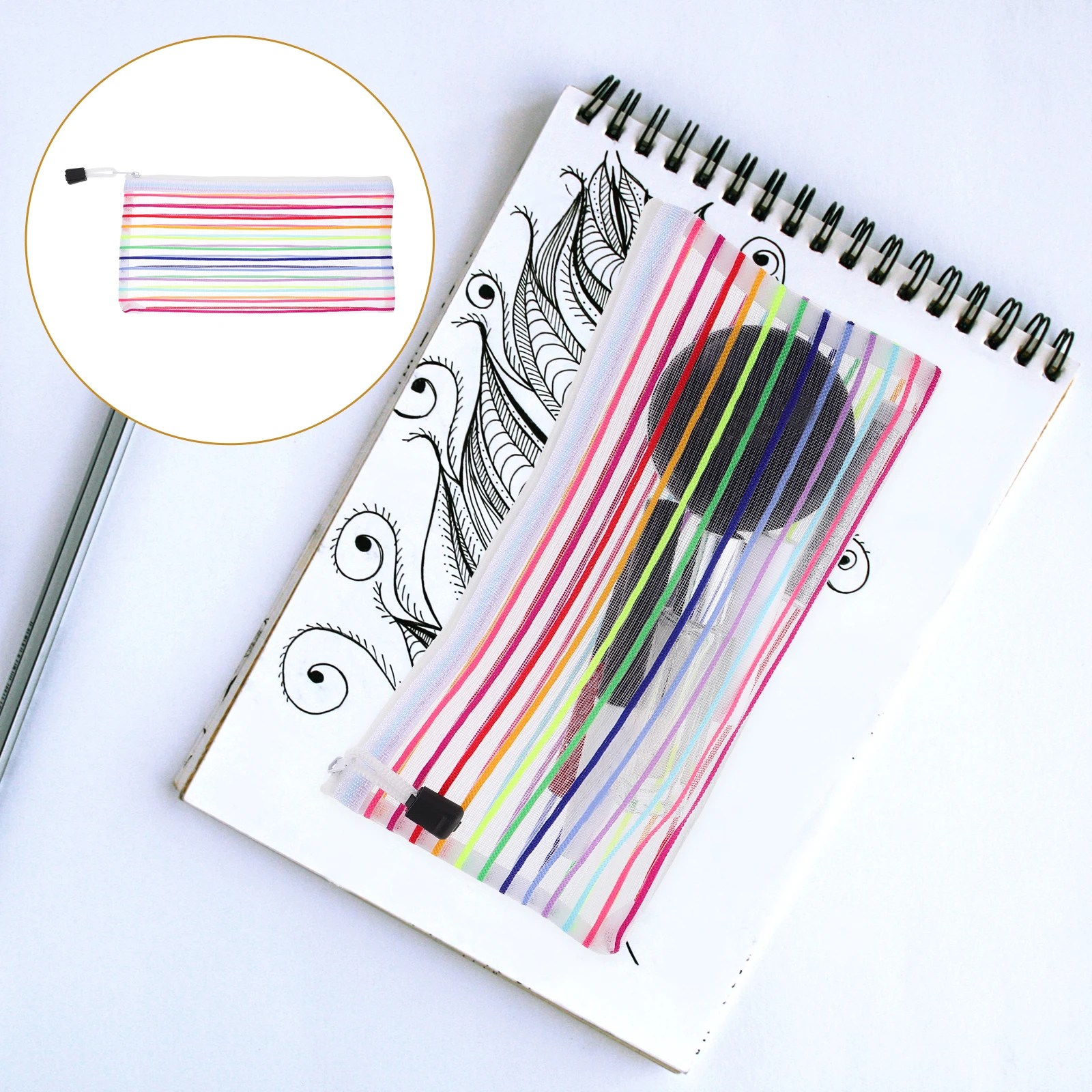 

6Pcs Money Bags Cash Pouches Oxford Cloth Aluminum Alloy Mesh Breathable Zipper Wallet Organizer for Cash Receipt Storage