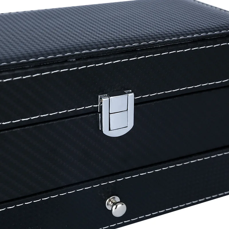 4-position double-layer multi-purpose jewelry watch box pu leather necklace earring bracelet  ring storage box storage box image 4