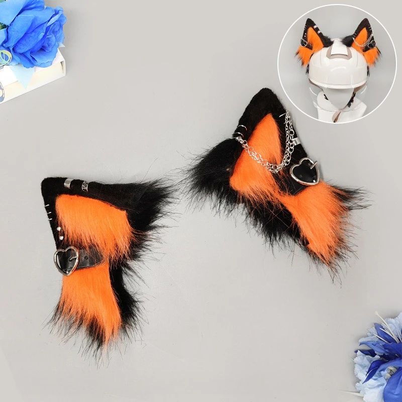 New Accessories Cat Ear Internet Celebrity Personalized Motorcycle Ski Helmet Universal Modification Accessories Wolf Ear