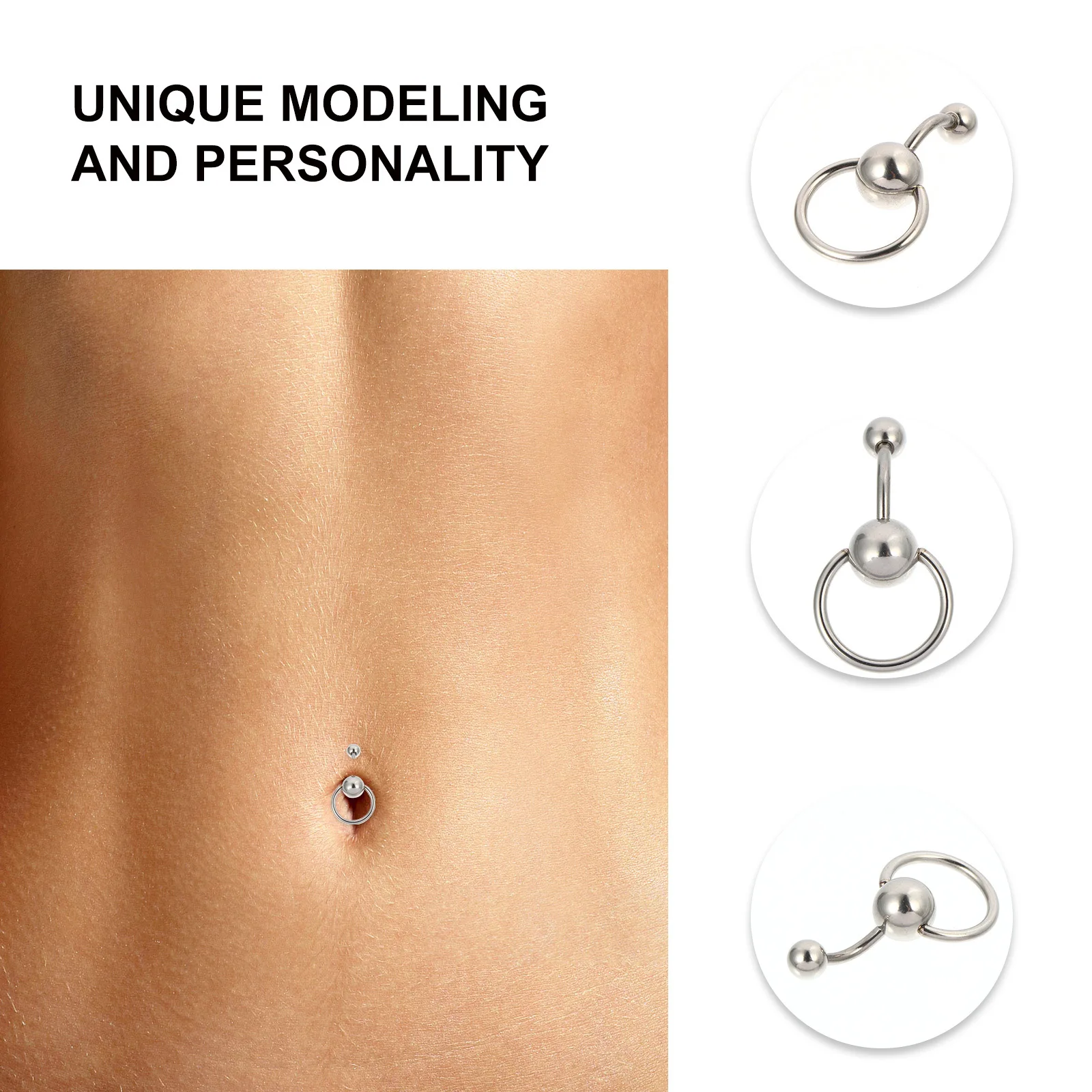 

10Pcs Set Titanium Steel Belly Button Rings Navel Piercing Jewelry Body Piercing Navel Ring Belly Ring