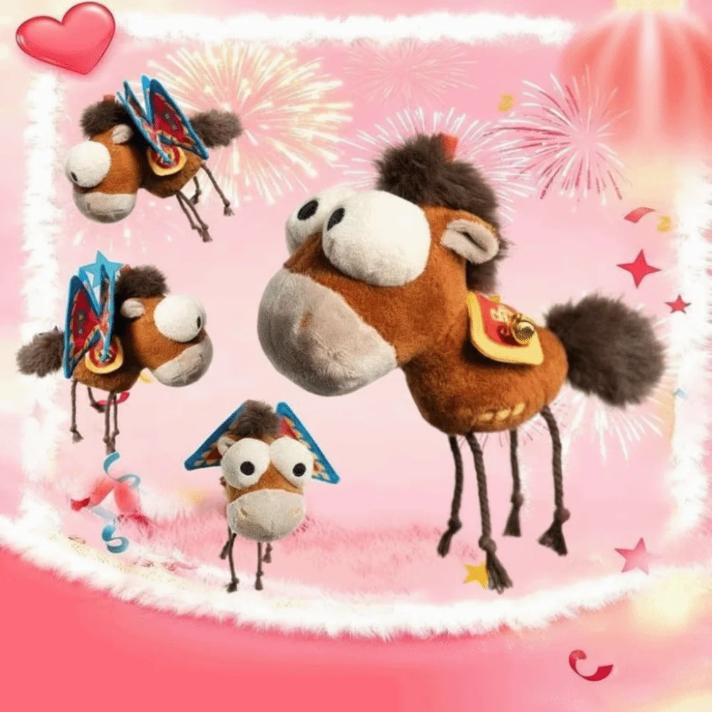 Mascotte Het jaar van het paard Mascotte Hangend ornament Geluksbeeldjes Schattig symbool Groot succes Klein paard Tashanger