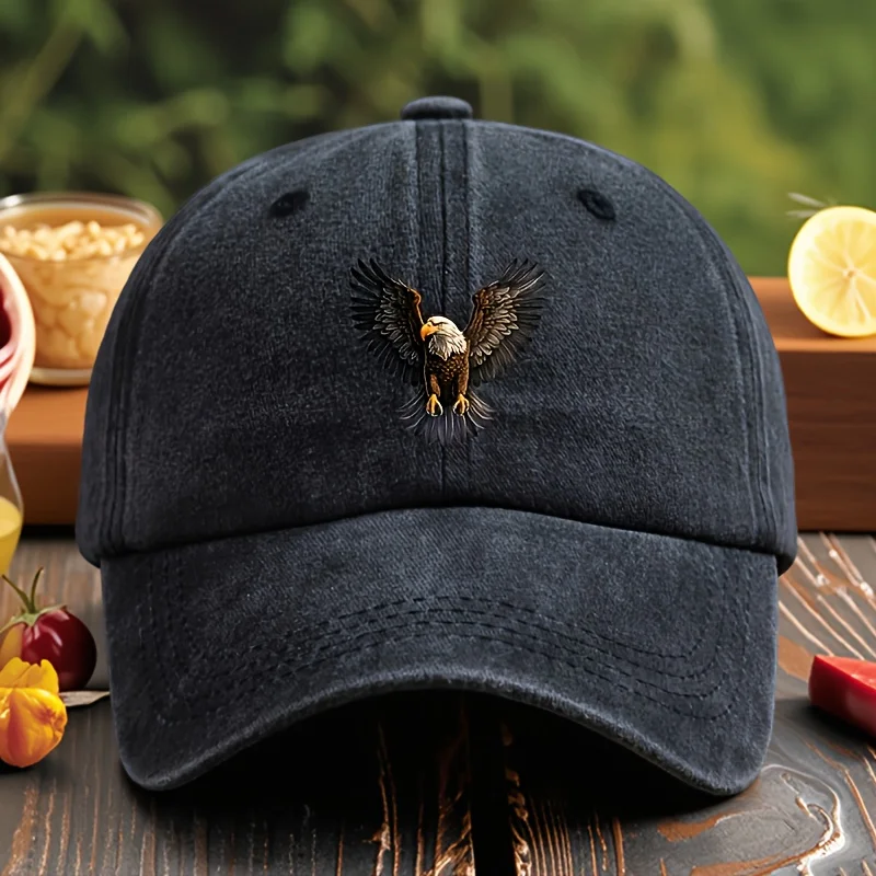 Men's Outdoor Baseball Cap with Soaring Eagle Print – Stylish, Versatile, and Trendy Hip-Hop Style