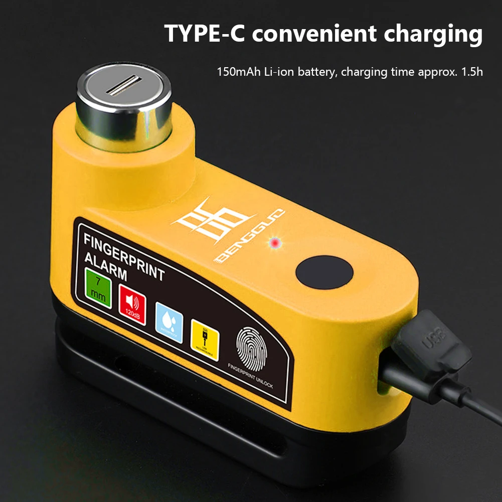 

Motorcycle Alarm Disc Brake Lock Motorcycle Bicycle Lock Alarm Safety Protection Padlock Motorcycle Bike Accessories