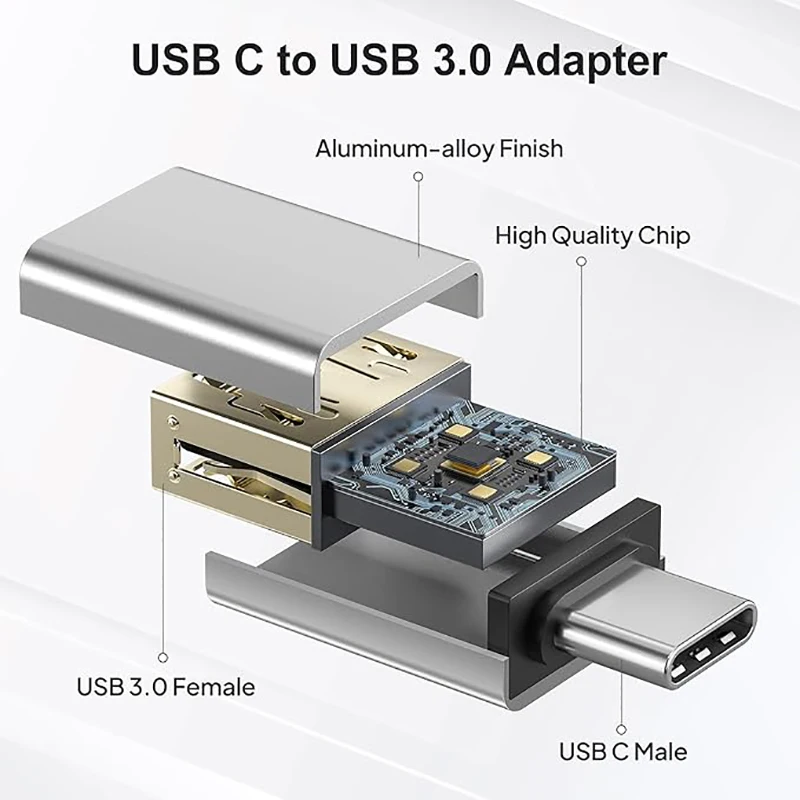 USB C to USB Adapter (2/3 Pack), USB C Male to USB 3.0 Female Adapter， for Apple MacBook, Pro, Mac, Book, iPad, Samsung Notebook