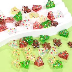 5Pcs 14-16mm DIY Hand Painted Christmas Tree Lampwork Beads For Jewelry Making Bracelet Necklace Earrings Xmas Gift Accessories