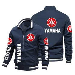 Men's Yamaha Logo Print Motorcycle Jacket Casual Trendy Custom Racing Team Clothes Oversized Jacket Sportswear Men Clothing Coat