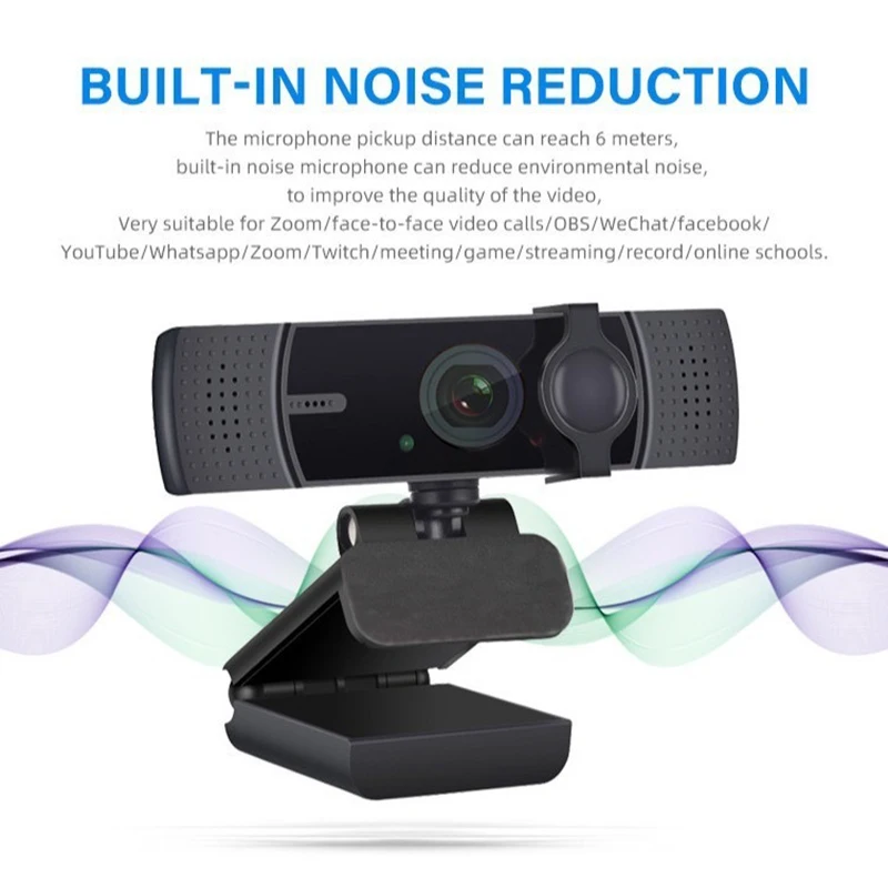 Drive Free 1080P Live Streaming Camera HD 2 Mega 60PFS USB Webcam PC for Video Conference Computer Laptop Web Camera