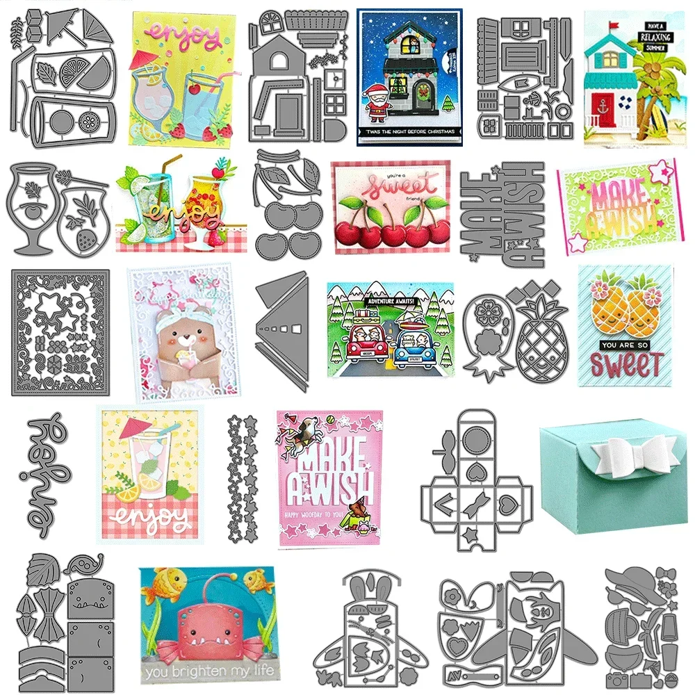 Car Critters Road Trip Add-on Metall-Stanzformen, Obst-Prägung, gestanzt, für DIY-Kartenherstellung, Scrapbooking, Bastelbedarf