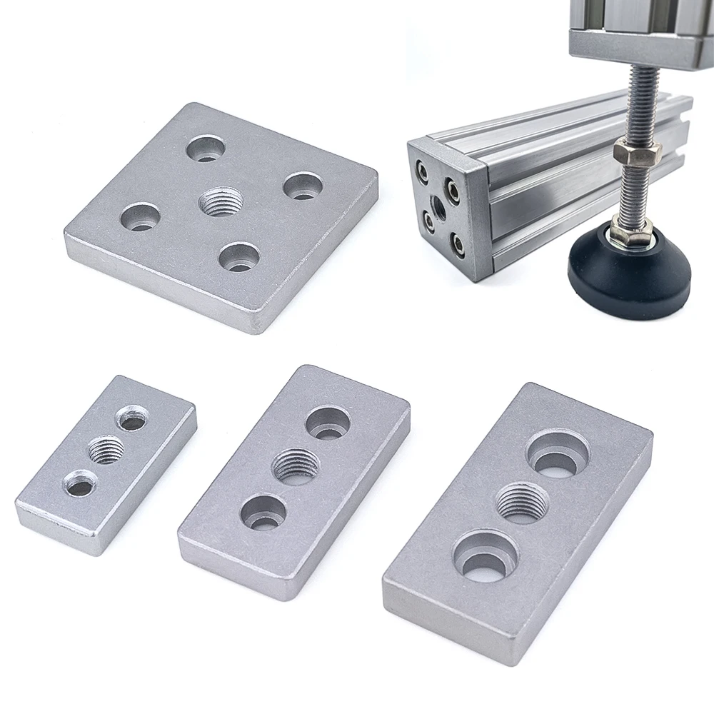 Aluminum Foot Pad Mouting Plate Foot Support Caster Fixed Mounting Connector Cover End Connecting Plate for Aluminum Profiles